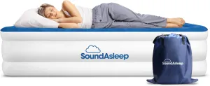 SoundAsleep Dream Series Luxury Air Mattress with ComfortCoil Technology & Built-in High Capacity Pump for Home & Camping- Double Height, Adjustable, Inflatable Blow Up, Portable - Twin XL Size