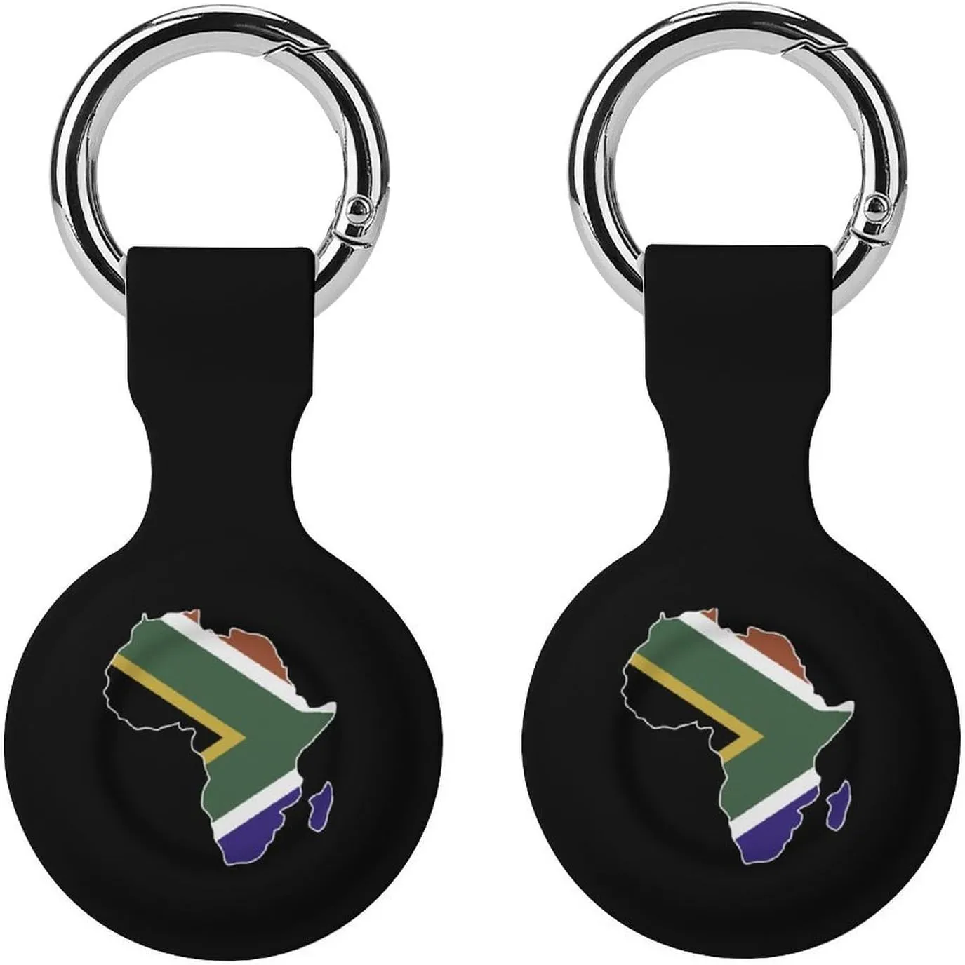 South Africa Flag Africa Map Fashion Cover Compatible with AirTag Holder Case with Keychain Anti-Scratch for Pet Luggage