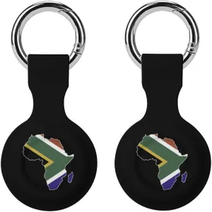South Africa Flag Africa Map Fashion Cover Compatible with AirTag Holder Case with Keychain Anti-Scratch for Pet Luggage