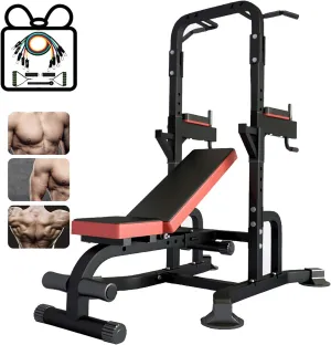 Squat Barbell Rack,Multifunction 20 Exercise Methods 660LBS Max Load, Height Strength Training Workout Equipment for Home Gym