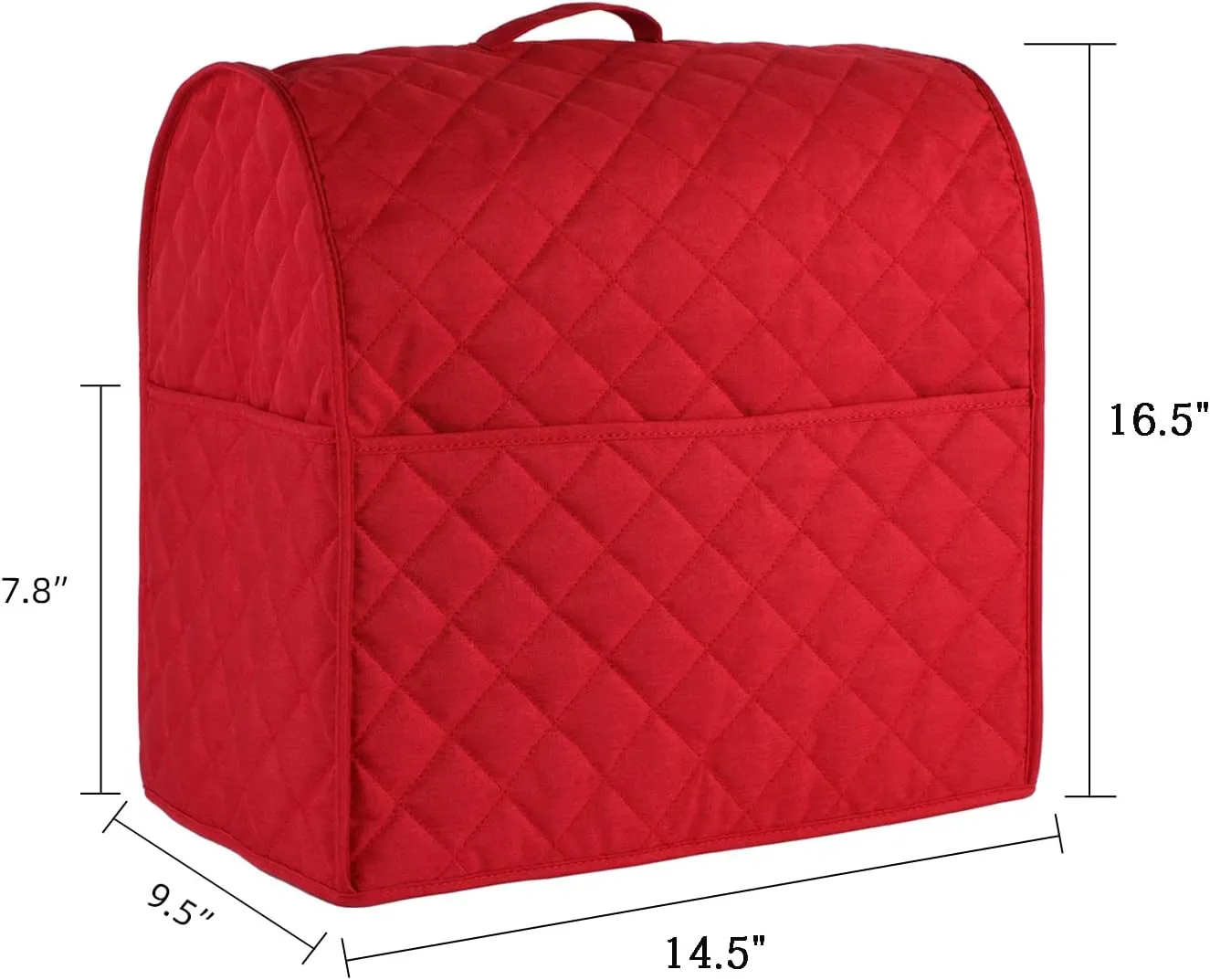 Stand Mixer Cover compatible with Kitchenaid Mixer, Fits All Tilt Head & Bowl Lift Models with 3 Organizer Bag for Accessories. (Red, For Bowl Lift 5-8 Quart)