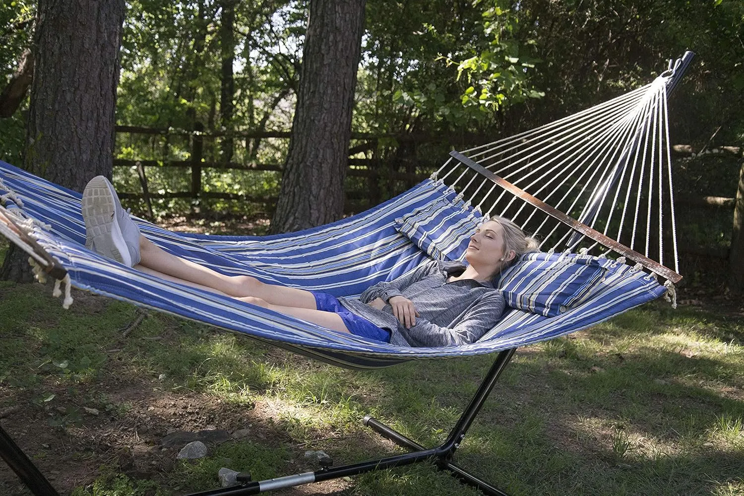 Stansport Outdoor Camping Hammock with Pillow and Stand