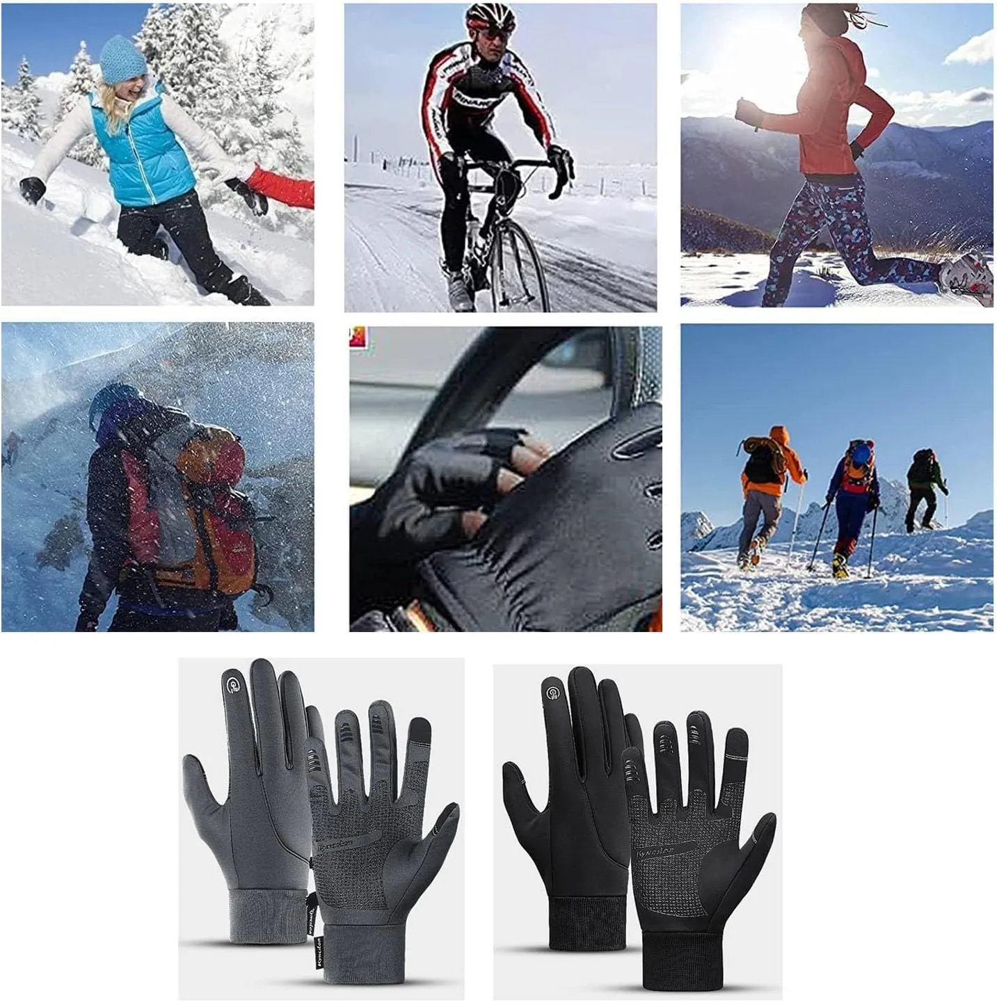 Subzero Gloves, Subzero Winter Gloves Mens Ultimate Warm Gloves Thermal Gloves Windproof Waterproof Touchscreen Gloves