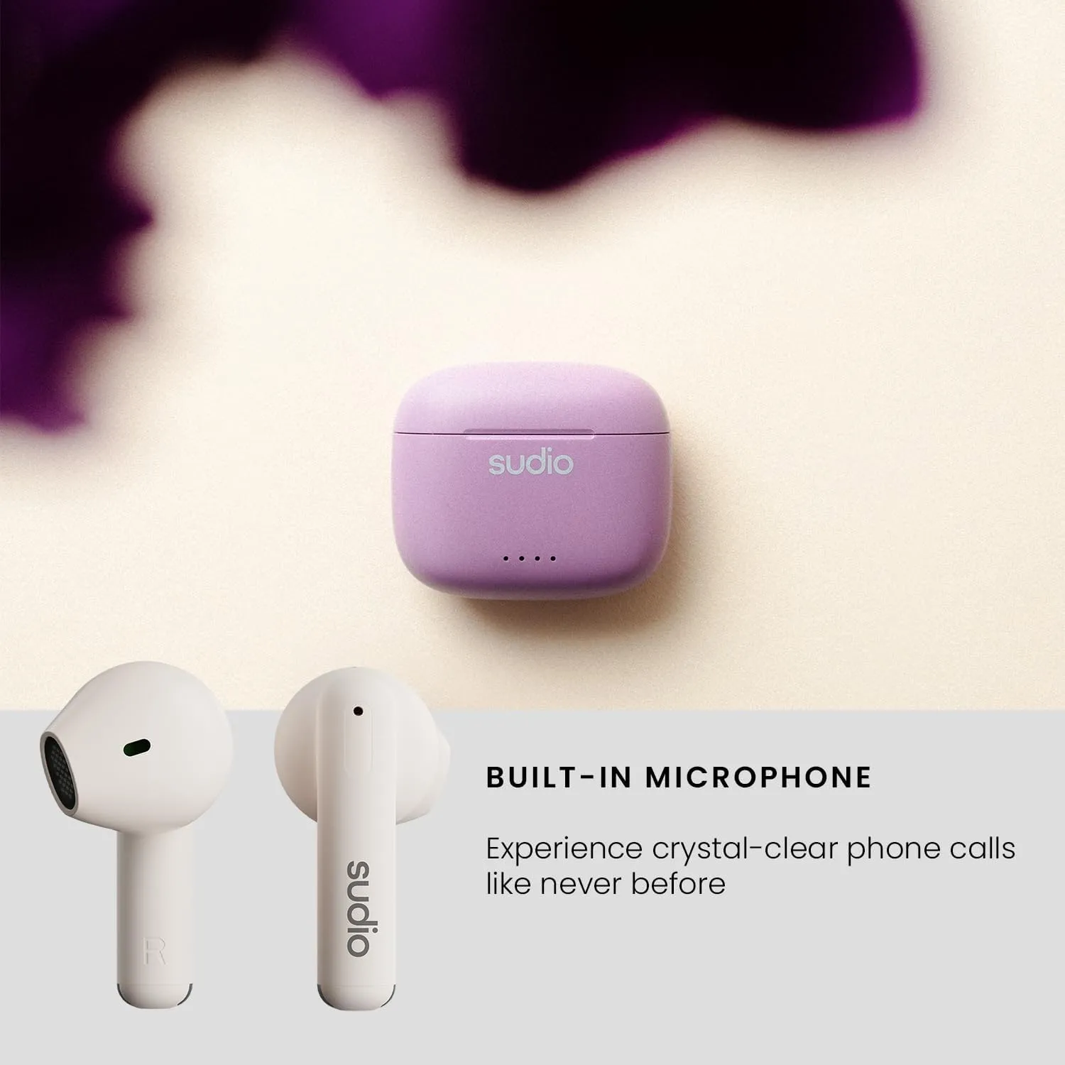 Sudio A1 True Wireless Earbuds, Bluetooth 5.3 Connection, Noise Cancelling, Waterproof, Touch Control, Charging Case, Premium Sound Quality, Comfortable Fit – White