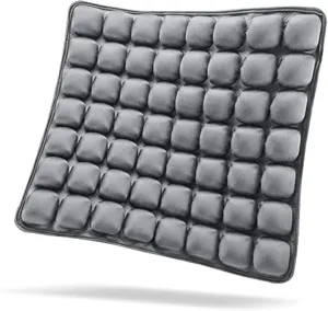 SUNFICON Inflatable Car Seat Cushion Air Seat Cushion Work from Home Office Chair Cushion Wheelchair Pad Anti Bedsore Orthopedics Pain Pressure Relief Cushion Camping Seat Mat w Pump 18"x16"x1'' Gray