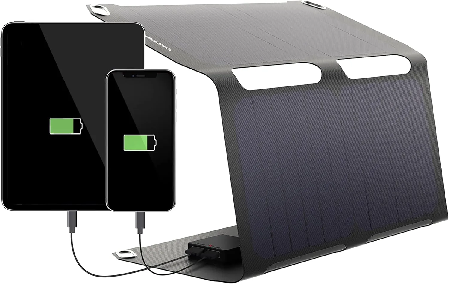 Sunnybag SUNBOOSTER 21 Portable Solar Charger with 21 Watt Foldable Efficient Waterproof 2 USB Outputs Mobile Phone Tablet Power Bank On The Go Charging for Outdoors, Hiking, Camping, Travel