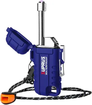 SUPRUS Waterproof Lighter Windproof Lighter Arc Plasma Lighters USB-C Rechargeable with Expandable and Flexible Neck for Outdoor, Camping & Kitchen (Blue)
