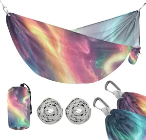 susiyo Portable Camping Hammock Colorful Cloud Printed Lightweight Hammock Comfortable Travel Swing with Tree Straps for Camping Hiking Backpacking Travel or Beach - Up to 330lbs