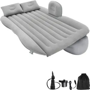 SUV Air Mattress for Back Seat, Inflatable Car Air Bed with Electric Air Pump Flocking Surface, Portable Car Mattress for Camping Travel, Thickened Home Sleeping Pad Fast Inflation