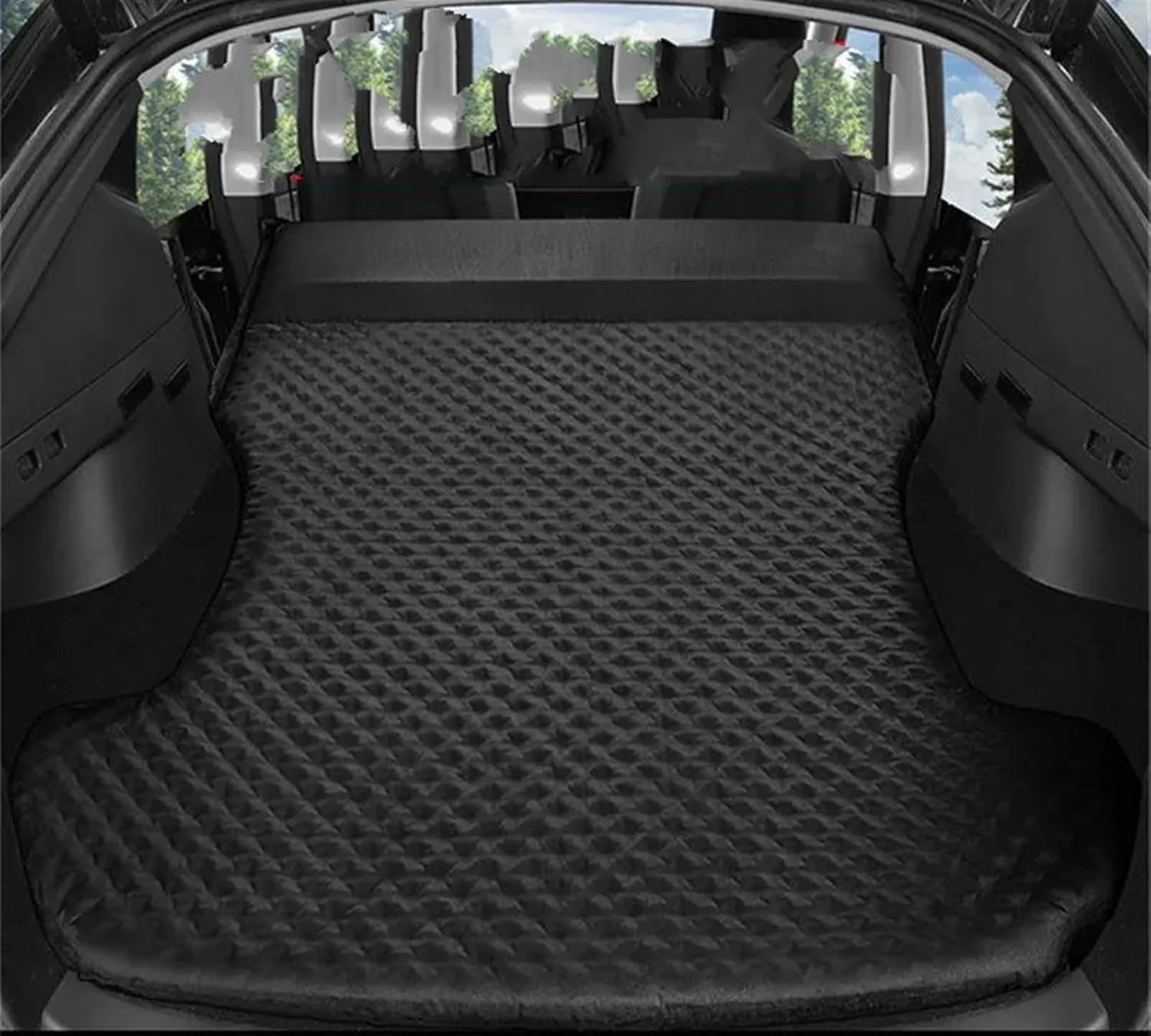SUV Inflatable Mattress, Car Camping Inflatable Bed, Portable Travel Mattress, Outdoor Inflatable Sleeping Pad, Anti-Leakage Car Mattress (Black)