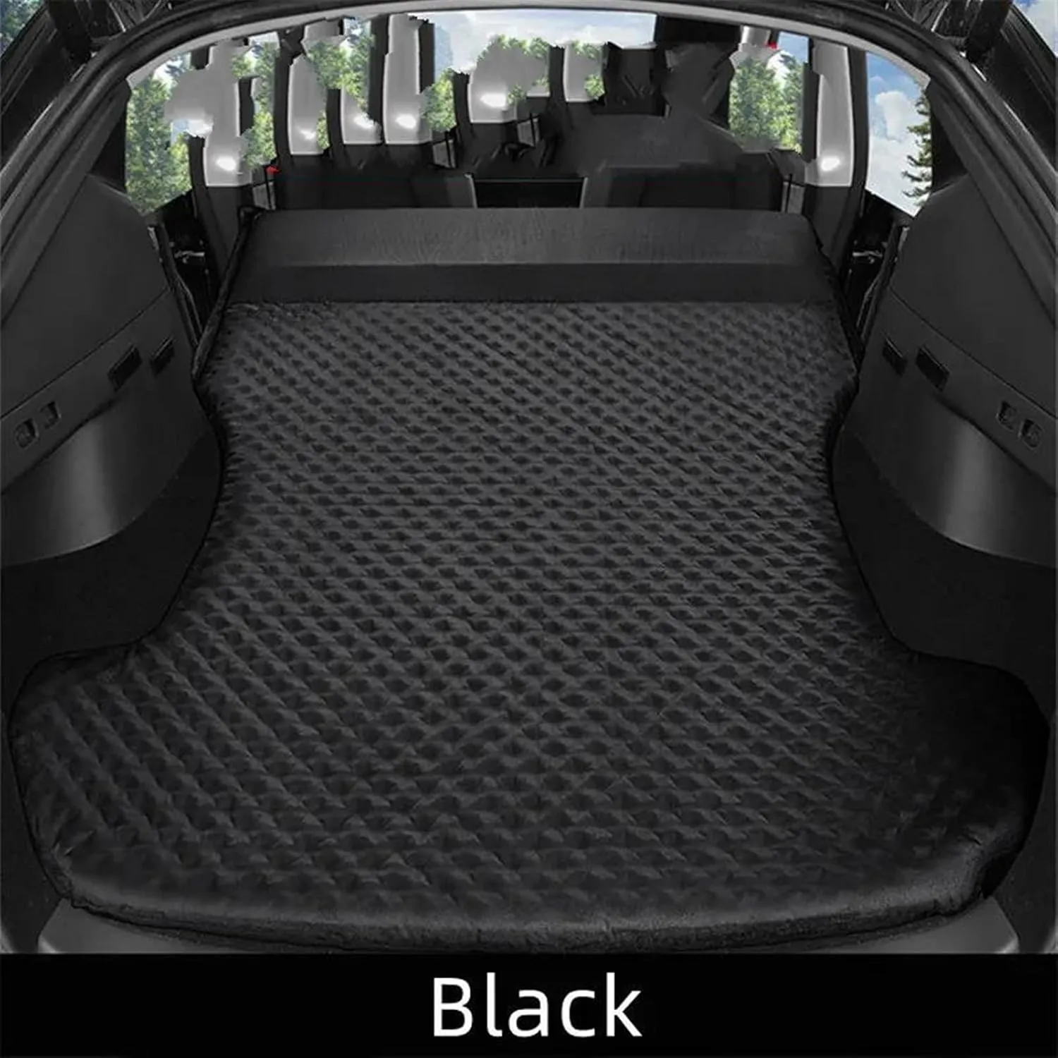 SUV Inflatable Mattress, Car Camping Inflatable Bed, Portable Travel Mattress, Outdoor Inflatable Sleeping Pad, Anti-Leakage Car Mattress (Black)