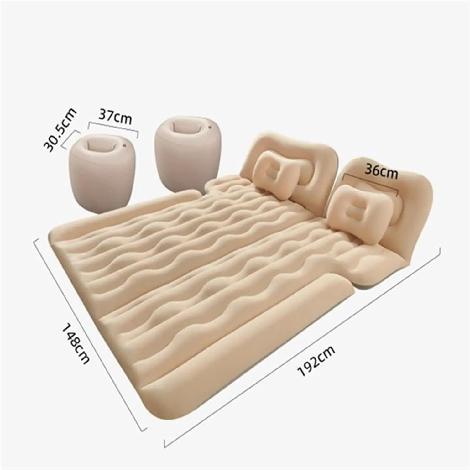 SUV Inflatable Mattress, Car Camping Inflatable Bed, Thickened PVC Flocking Material, Multifunctional Car Sleeping Mat, Fast Inflation in 5-8 Minutes (Black Size 1)