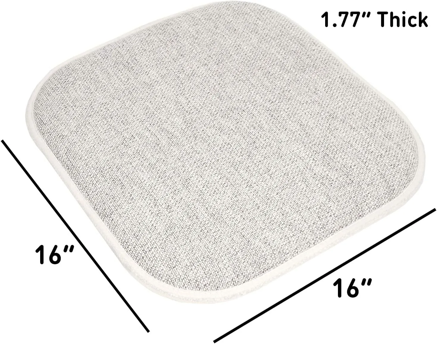 Sweet Home Collection Chair Cushion Memory Foam Pads Honeycomb Pattern Slip Non Skid Rubber Back Rounded Square 16" x 16" Seat Cover, 4 Pack, Alexis Cream/Brown
