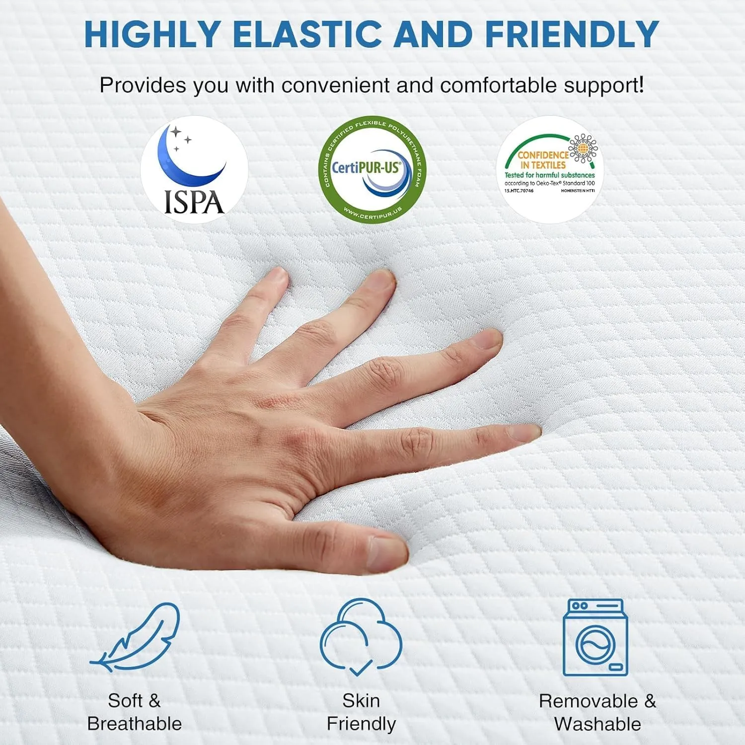 Sweetcrispy Folding Mattress TwinXL Size, 4 inch Tri-fold Memory Foam Mattress Topper for Camping, Foldable Mattress Topper with Washable Cover, Foldable Guest Bed, Travel Mat