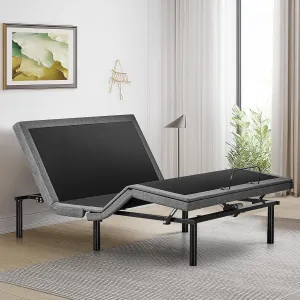 Sweetcrispy Queen Adjustable Bed Frame, Ergonomic Electric Bed Base with Wireless Remote and 2 USB Ports, Head and Foot Incline, Zero Gravity Bed, Anti-Snore, Easy Assembly