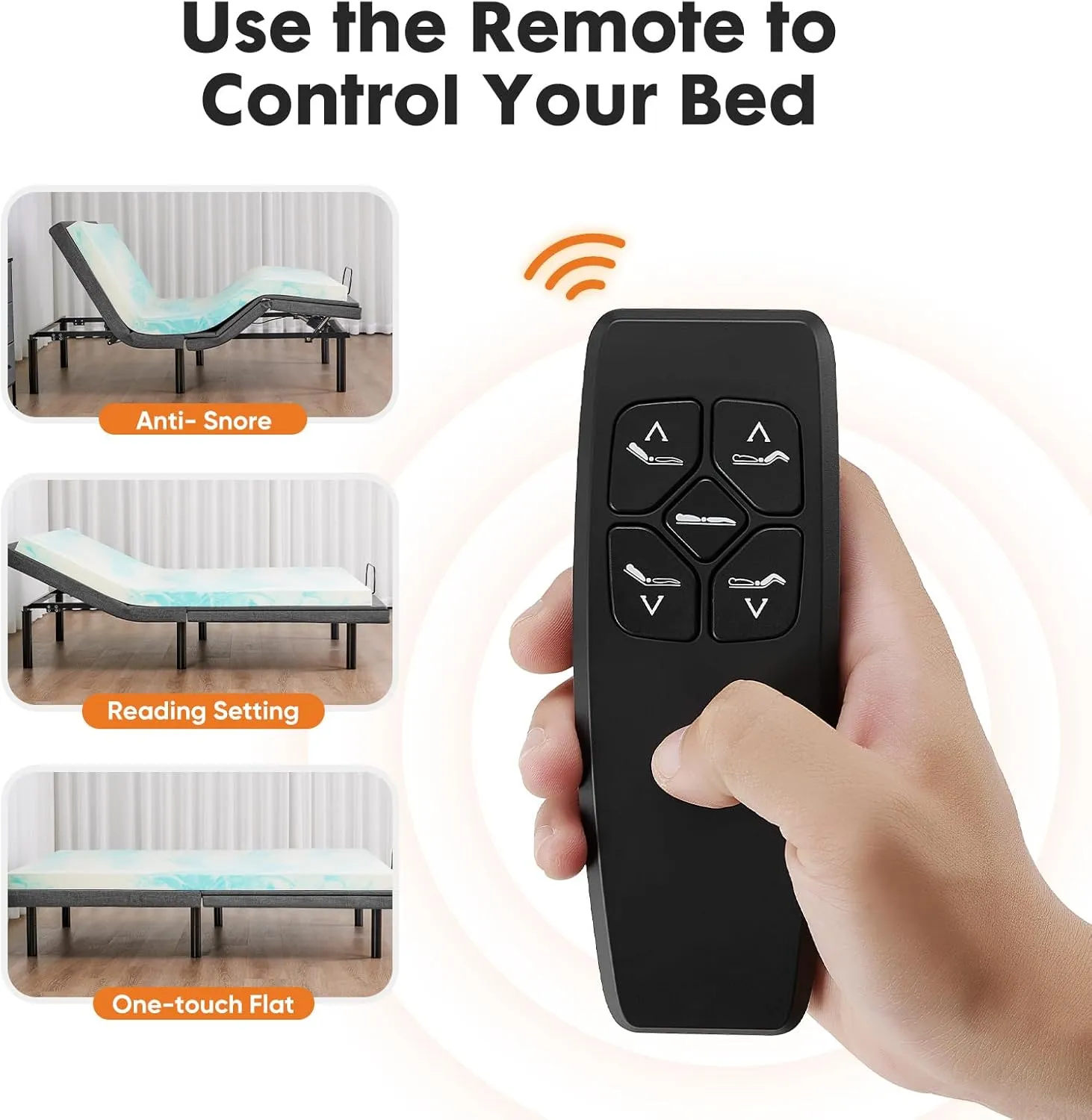 Sweetcrispy Queen Adjustable Bed Frame, Ergonomic Electric Bed Base with Wireless Remote and 2 USB Ports, Head and Foot Incline, Zero Gravity Bed, Anti-Snore, Easy Assembly