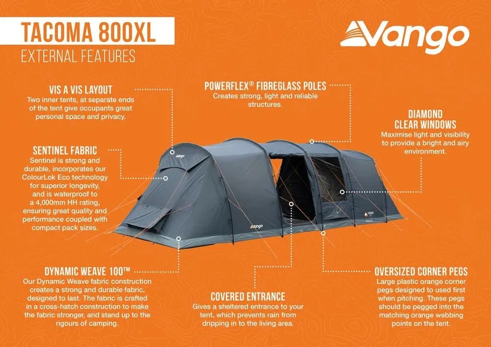 Tacoma 800XL Poled Tent Package