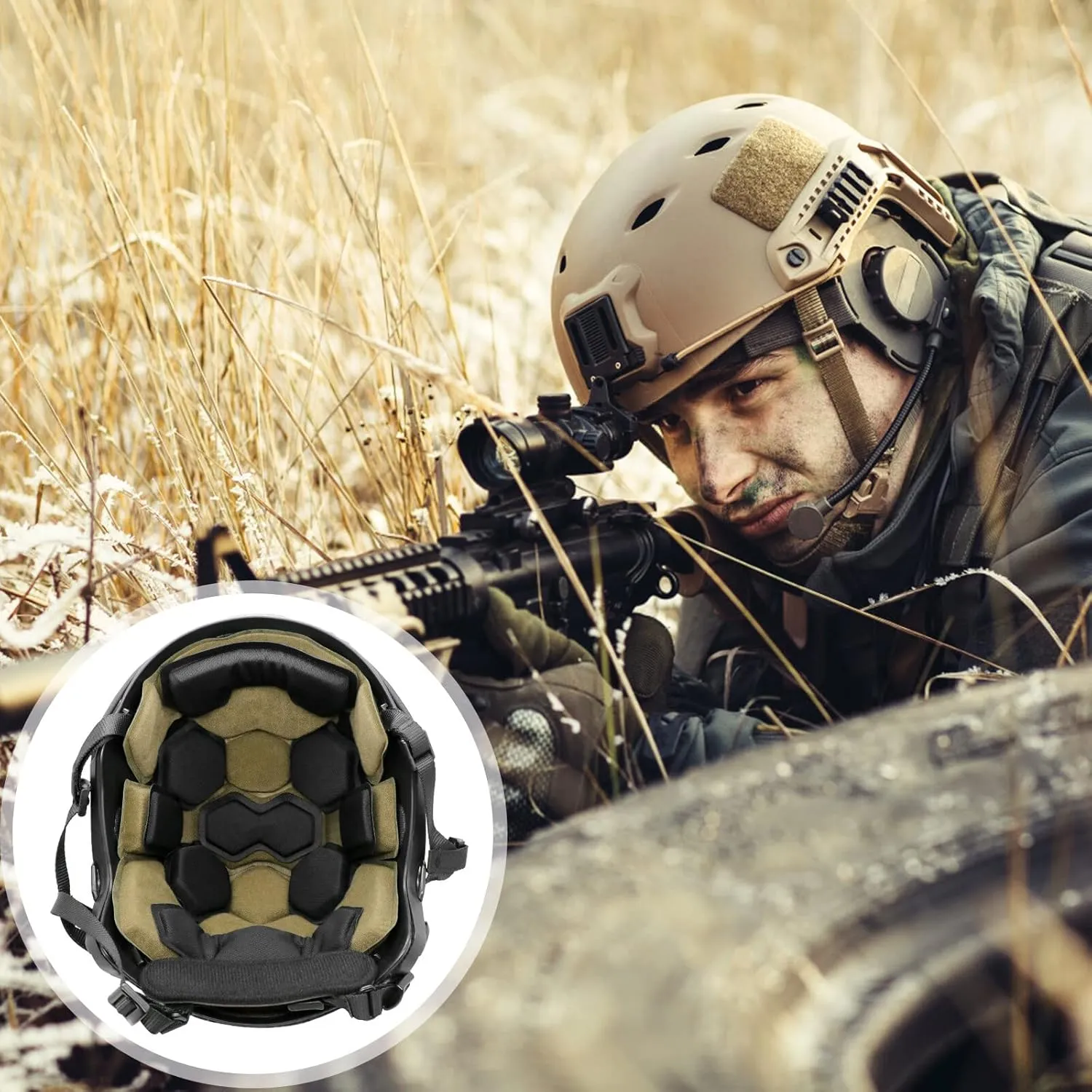 Tactical Airsoft Helmet Pads Internal Memory Foam Foam Protective Cushion Buffer Pad Protection Mat Accessories Liner System for Fast MT MICH IBH AF ACH Helmet