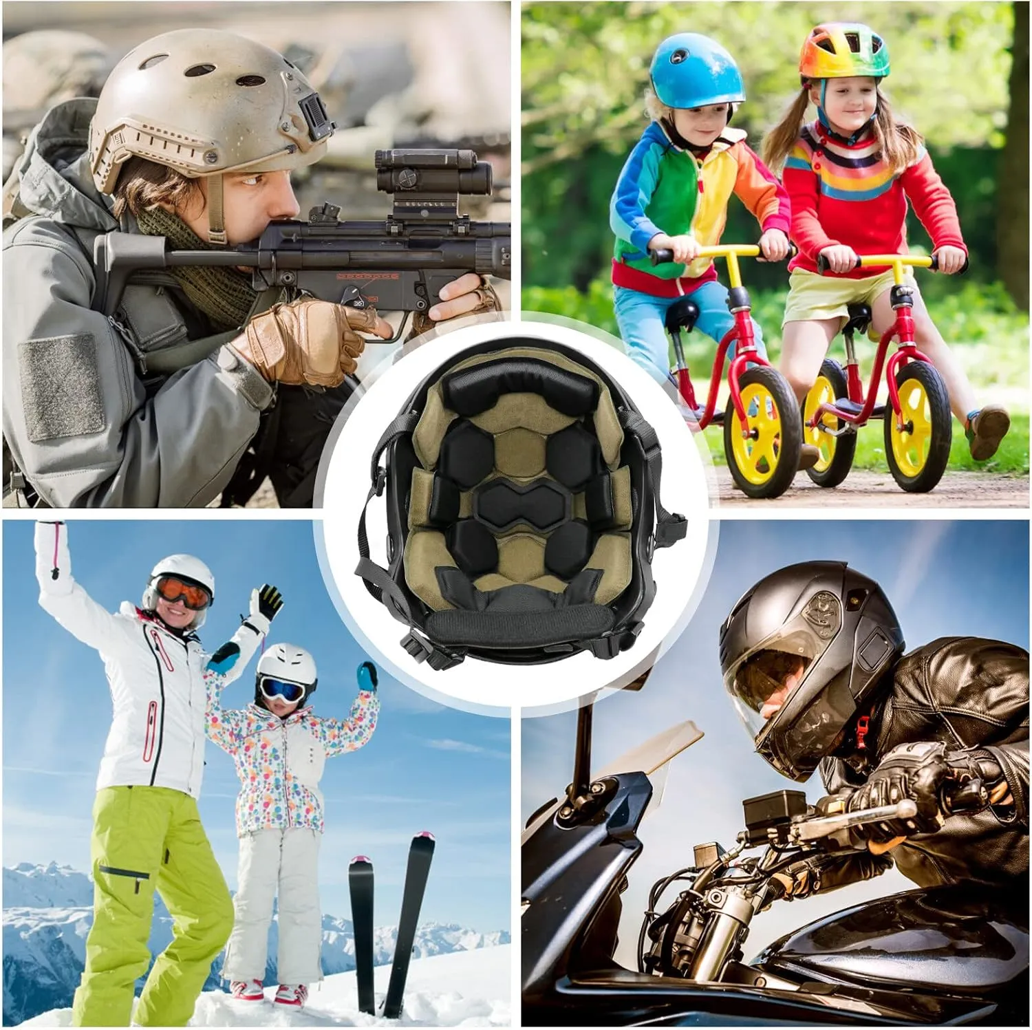 Tactical Airsoft Helmet Pads Internal Memory Foam Foam Protective Cushion Buffer Pad Protection Mat Accessories Liner System for Fast MT MICH IBH AF ACH Helmet