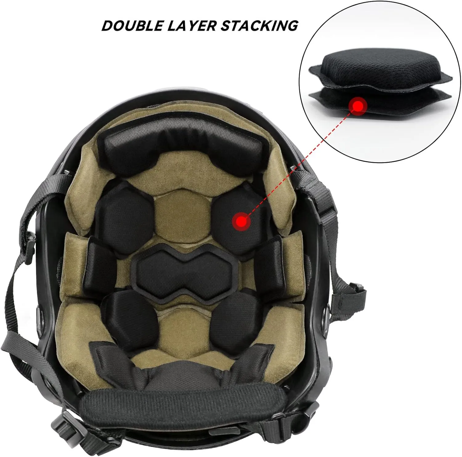 Tactical Airsoft Helmet Pads Internal Memory Foam Foam Protective Cushion Buffer Pad Protection Mat Accessories Liner System for Fast MT MICH IBH AF ACH Helmet