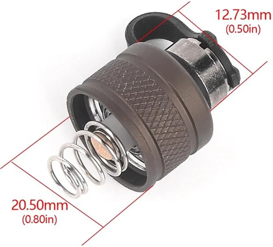 Tactical Flashlight Tail Cap for PLHv2 OKW M300 M600 Hunting Light Tail Cap (Brown)