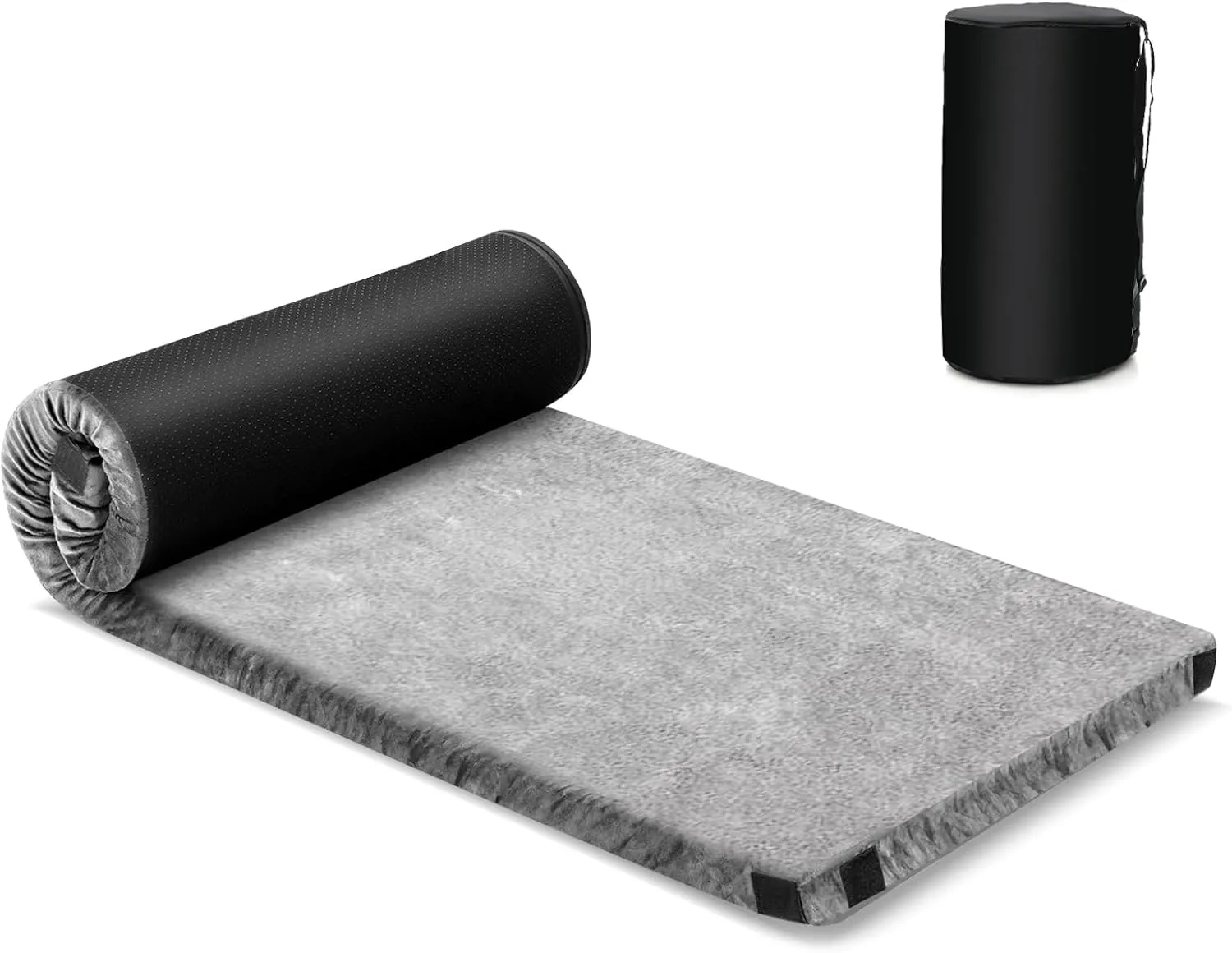 Tangkula Memory Foam Sleeping Pad, Roll Up Floor Mattress with Carry Bag, Non-Slip Bottom, Guest Floor Folding Bed for Sleepover, Portable Camping Mattress for Indoor Outdoor Car Travel Cot Tent