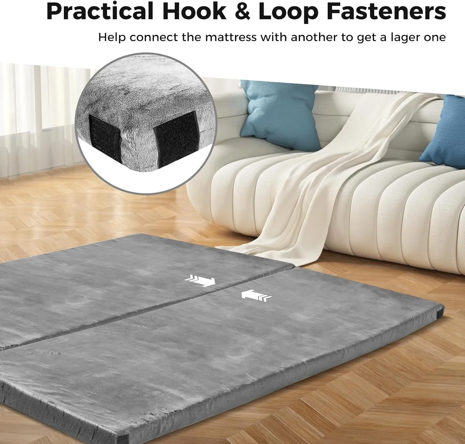 Tangkula Memory Foam Sleeping Pad, Roll Up Floor Mattress with Carry Bag, Non-Slip Bottom, Guest Floor Folding Bed for Sleepover, Portable Camping Mattress for Indoor Outdoor Car Travel Cot Tent