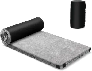 Tangkula Memory Foam Sleeping Pad, Roll Up Floor Mattress with Carry Bag, Non-Slip Bottom, Guest Floor Folding Bed for Sleepover, Portable Camping Mattress for Indoor Outdoor Car Travel Cot Tent