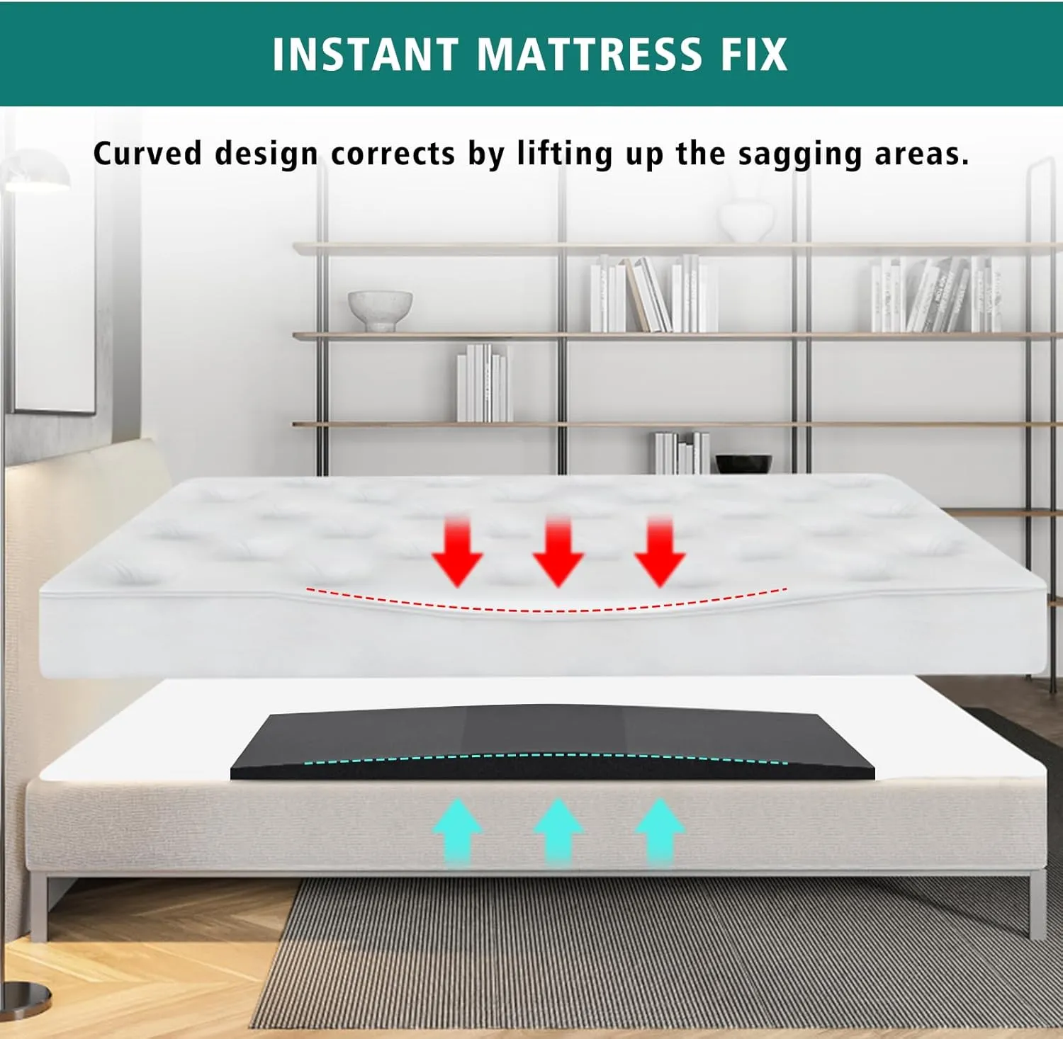 TANYOO Sagging Mattress Support Fix Sinking Beds High Density Foam Insert Pad for Sagging Bed Repair and Extends Life 47 x 25 x 2 Inches Pack of 1