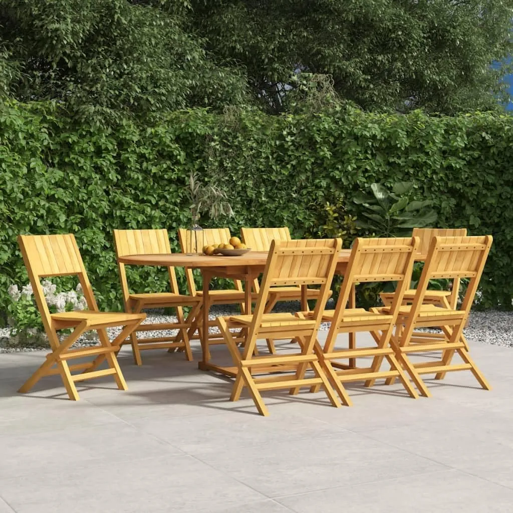 Teak Outdoor Furniture,fire Pit Chairs,Living Room Furniture,Folding Patio Chairs 8 pcs 18.5"x24"x35.4" Solid Wood TeakFor Gardens, patios, Balconies
