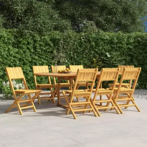 Teak Outdoor Furniture,fire Pit Chairs,Living Room Furniture,Folding Patio Chairs 8 pcs 18.5"x24"x35.4" Solid Wood TeakFor Gardens, patios, Balconies