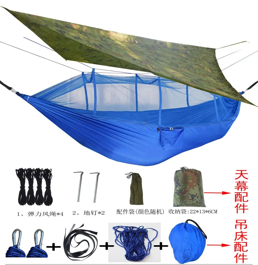 Tent Awning Rain Fly Tarp Waterproof Mosquito Net Hammock Canopy 210T Nylon Lightweight Hammocks