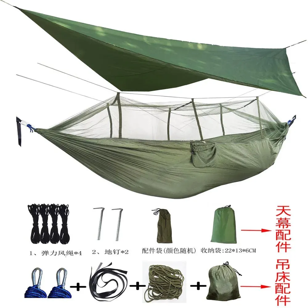 Tent Awning Rain Fly Tarp Waterproof Mosquito Net Hammock Canopy 210T Nylon Lightweight Hammocks