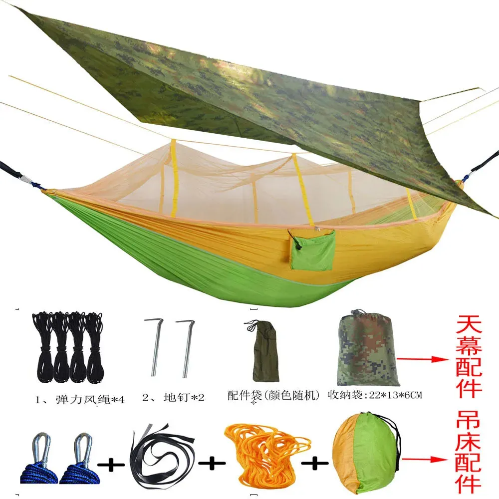 Tent Awning Rain Fly Tarp Waterproof Mosquito Net Hammock Canopy 210T Nylon Lightweight Hammocks