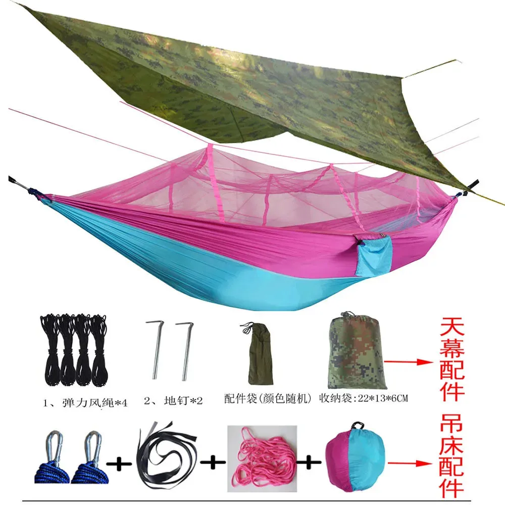 Tent Awning Rain Fly Tarp Waterproof Mosquito Net Hammock Canopy 210T Nylon Lightweight Hammocks