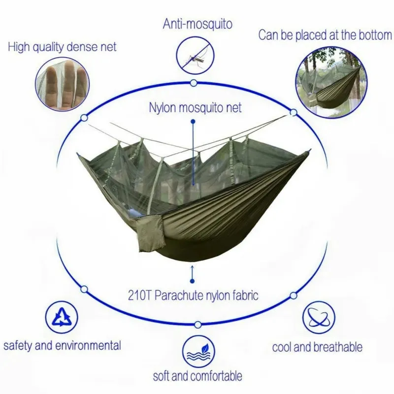 Tent Awning Rain Fly Tarp Waterproof Mosquito Net Hammock Canopy 210T Nylon Lightweight Hammocks