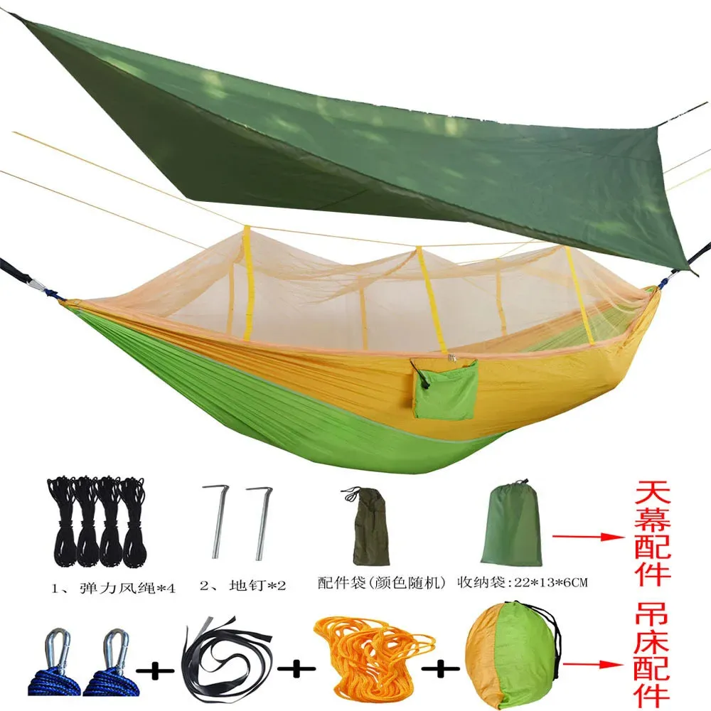 Tent Awning Rain Fly Tarp Waterproof Mosquito Net Hammock Canopy 210T Nylon Lightweight Hammocks