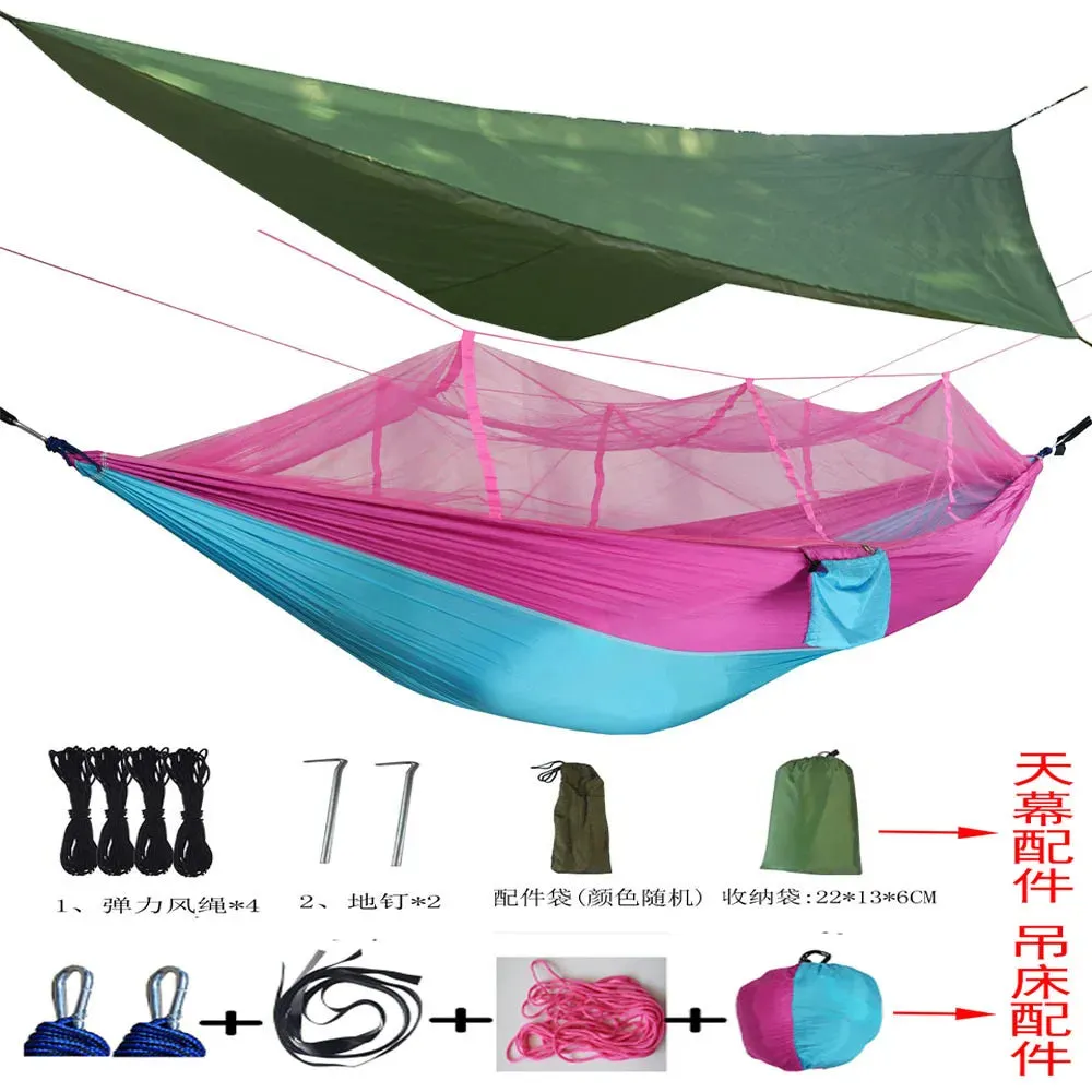 Tent Awning Rain Fly Tarp Waterproof Mosquito Net Hammock Canopy 210T Nylon Lightweight Hammocks