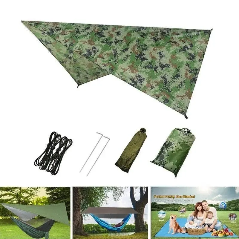 Tent Awning Rain Fly Tarp Waterproof Mosquito Net Hammock Canopy 210T Nylon Lightweight Hammocks