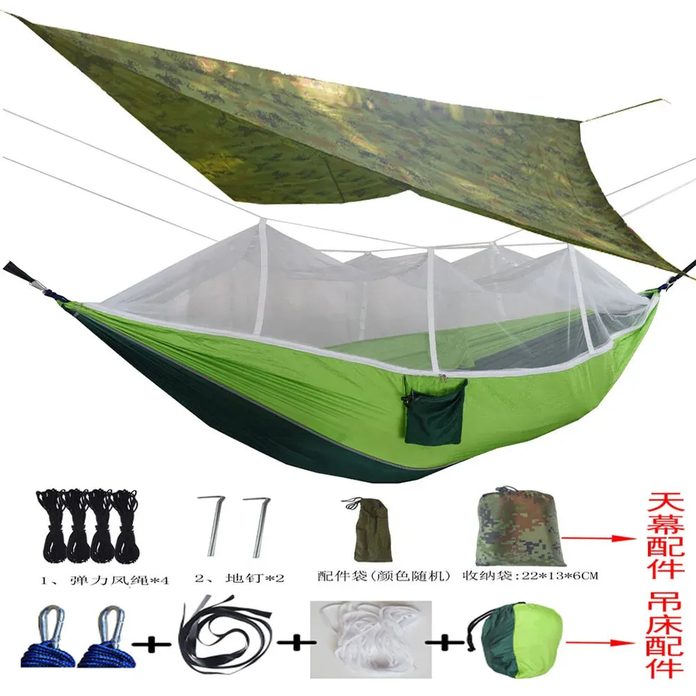 Tent Awning Rain Fly Tarp Waterproof Mosquito Net Hammock Canopy 210T Nylon Lightweight Hammocks