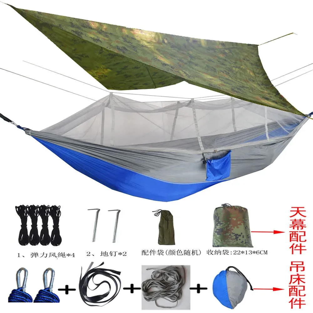 Tent Awning Rain Fly Tarp Waterproof Mosquito Net Hammock Canopy 210T Nylon Lightweight Hammocks
