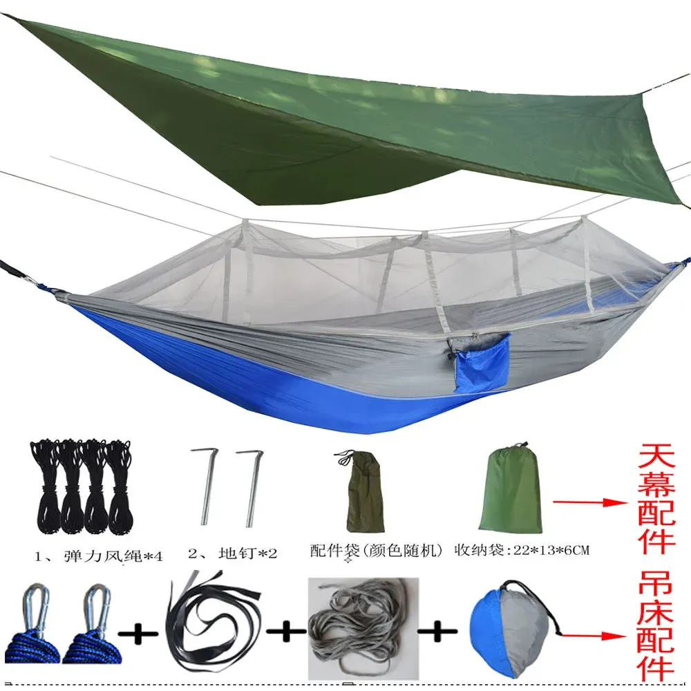 Tent Awning Rain Fly Tarp Waterproof Mosquito Net Hammock Canopy 210T Nylon Lightweight Hammocks