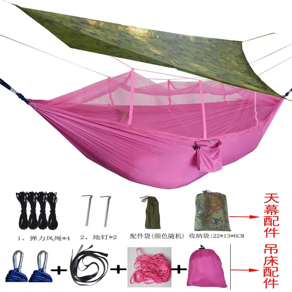 Tent Awning Rain Fly Tarp Waterproof Mosquito Net Hammock Canopy 210T Nylon Lightweight Hammocks