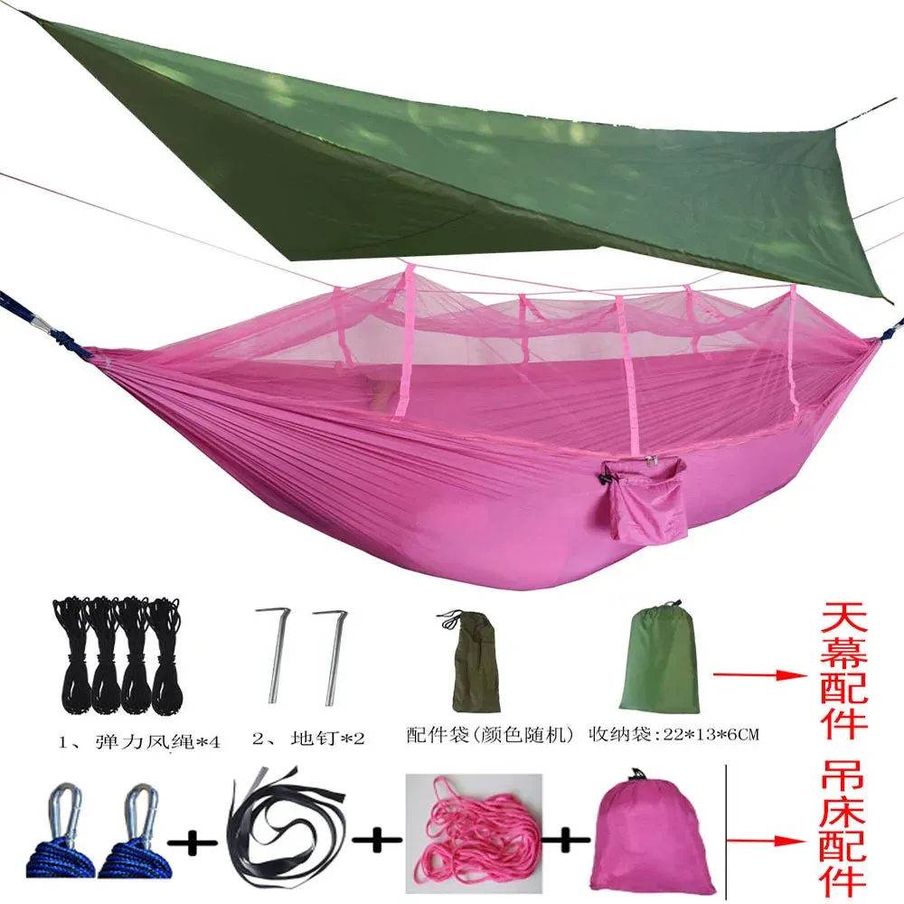 Tent Awning Rain Fly Tarp Waterproof Mosquito Net Hammock Canopy 210T Nylon Lightweight Hammocks
