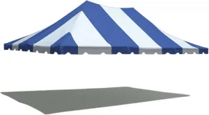 TentandTable 20-Foot X 30-Foot Replacement Pole Tent Top | Blue/White | Heavy Duty 16-Ounce Thick Blockout Vinyl Fabric | Tent Poles and Accessories NOT Included