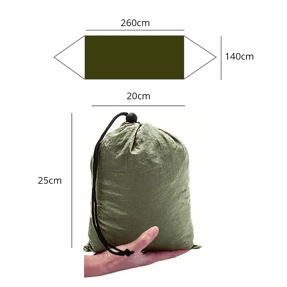 TERRAN Camping Hammock with Mosquito Net ARMY GREEN