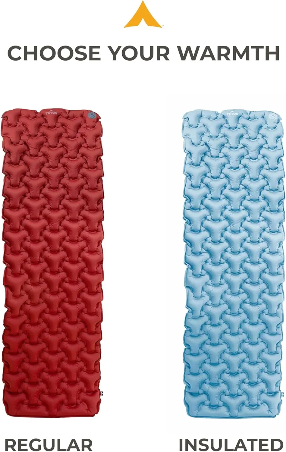 Teton Self Inflating Sleeping Pad, Inflatable Camping Sleeping Pads, Compact Mat for Camping, Backpacking, and Hiking.
