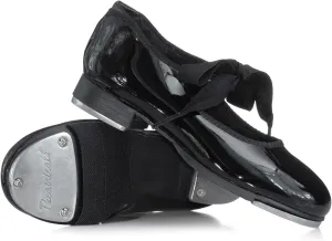 Theatricals Girls Tap Star Ribbon Tie Elastic Tap Shoes Patent 09.5W T9015C