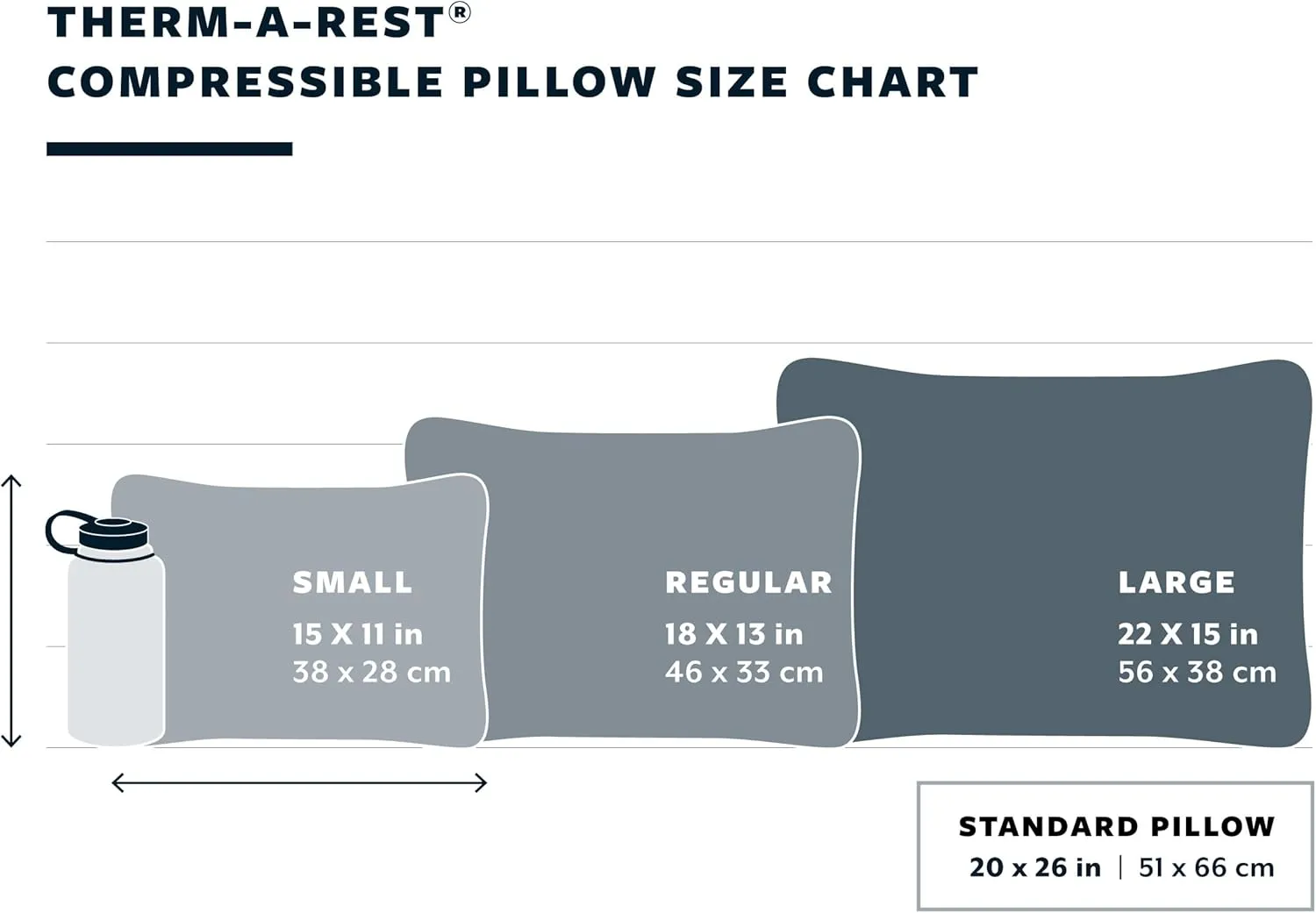 Therm-a-Rest Compressible Cinch Camping and Backpacking Pillow, Regular - 14 x 18 Inch, Outerspace