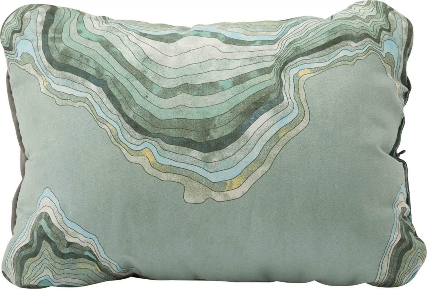 Therm-a-Rest Compressible Cinch Camping and Backpacking Pillow, Regular - 14 x 18 Inch, Sage Topo Wave Print